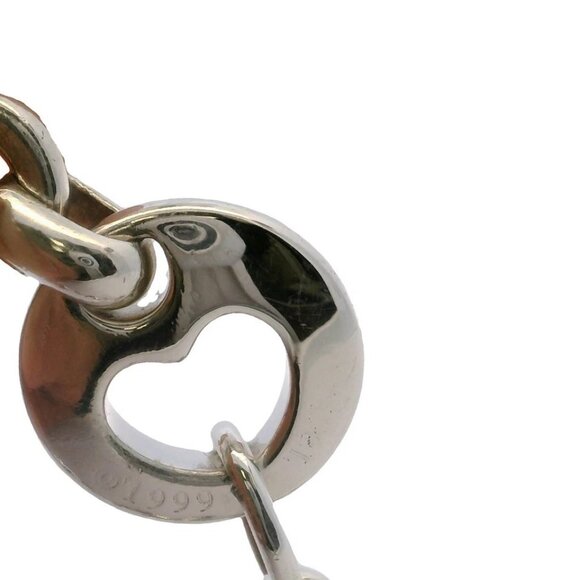 Vintage 1999 Tiffany & Co 925 Sterling Silver Open Heart Link 7" Bracelet - Picture 6 of 6